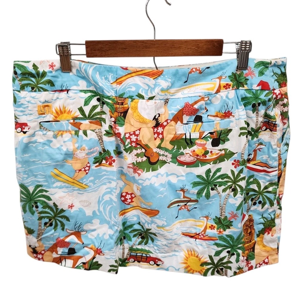 Loudmouth Golf Christmas Santa All Over Print Golf Skort Skirt Women's Size 16
